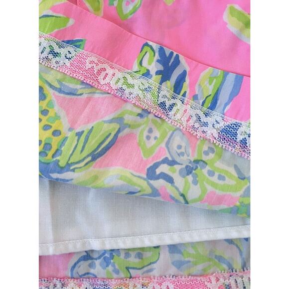 Lilly Pulitzer Girls Shift Dress Size 6 Squeeze The Day Pink Green Yellow Lemons - Picture 4 of 4